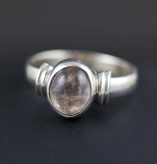 Sterling Silver Morganite Ring Size 7