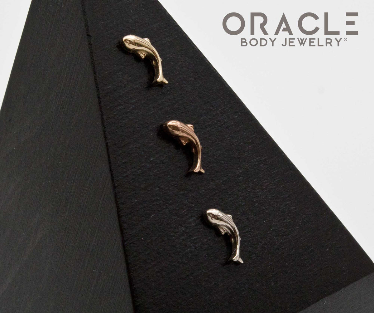 14K Gold Koi (Left Facing) Threadless End