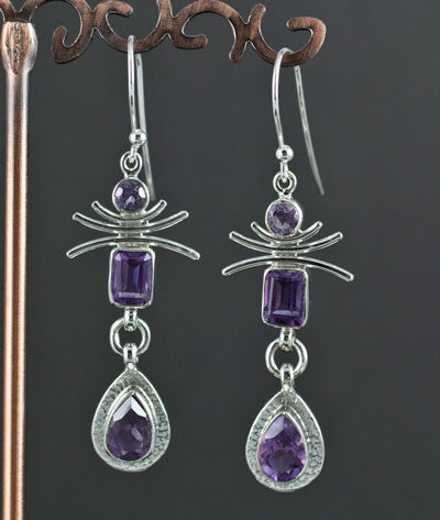 Sterling Silver Amethyst Earrings