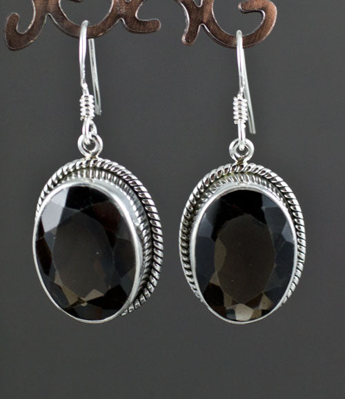 Sterling Silver Smoky Quartz Earrings