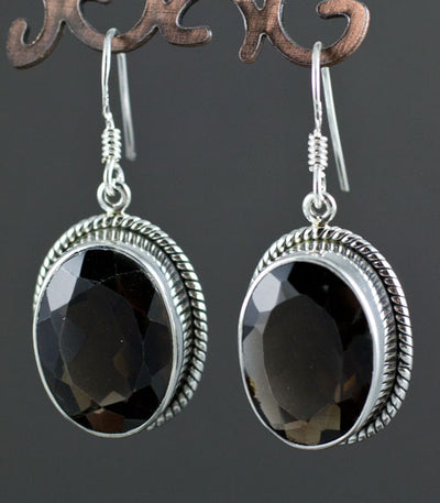 Sterling Silver Smoky Quartz Earrings