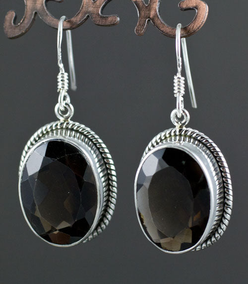 Sterling Silver Smoky Quartz Earrings