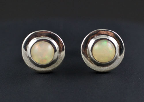 Sterling Silver Ethiopian Opal Earrings