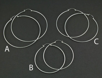 Sterling Silver Large Hoops