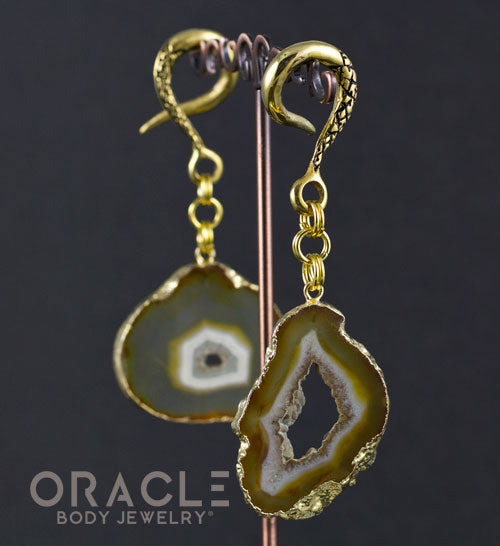 Crossover With Gold Plated Agate Geode Slices