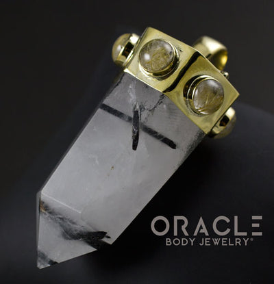 Zuul Pendant with Tourmalated Quartz Point and Rutilated Quartz Accents