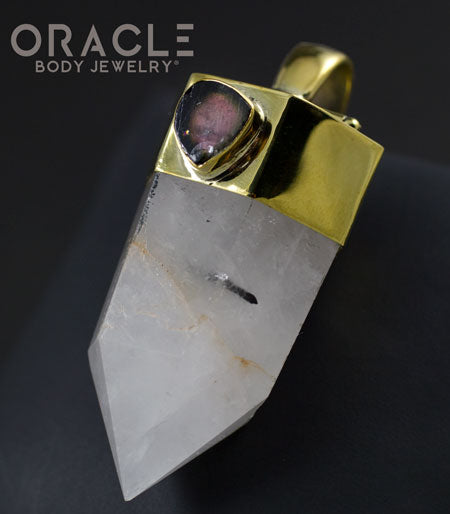 Zuul Pendant with Tourmalated Quartz Point and Watermelon Tourmaline and Amethyst Accents