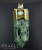 Zuul Pendant with Ruby In zoisite Point and Ethiopian Opal Accents