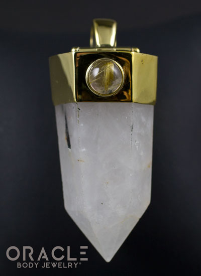 Zuul Pendant with Quartz Point and Watermelon Tourmaline and Rutilated Quartz Accents