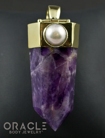 Zuul Pendant with Amethyst Point and Pearl Accents
