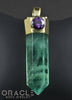 Zuul Pendant with Green Fluorite Point and CZ and Amethyst Accents