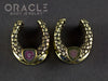 5/8" (16mm) Brass Saddles with Nugget Texture and Watermelon Tourmaline Slices