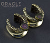 5/8" (16mm) Brass Saddles with Nugget Texture and Watermelon Tourmaline Slices