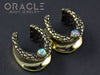5/8" (16mm) Brass Saddles with Nugget Texture and Pink Synthetic Opals