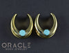 5/8" (16mm) Brass Saddles with Faceted Turquoise