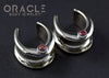 5/8" (16mm) White Brass Saddles with Black Synthetic Opal