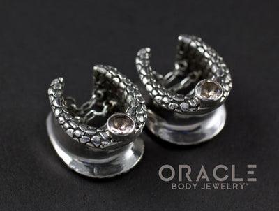 5/8" (16mm) Sterling Silver Saddles with Chains and Morganite