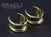 3/4" (19mm) Brass Saddles with Copper in Obsidian