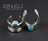 3/4" (19mm) White Brass Saddles with Faceted Turquoise