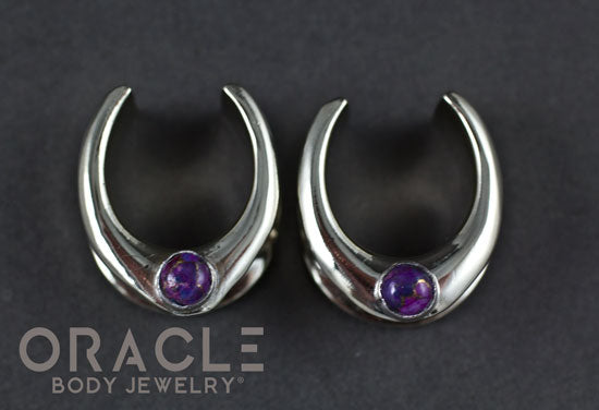 3/4" (19mm) White Brass Saddles with Copper Purple Turquoise