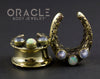 7/8" (22mm) Brass Saddles with Ethiopian Opal and Moonstone