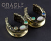 7/8" (22mm) Saddles with Nugget Texture, Ethiopian Opal Cabochons and Faceted Australian Opals