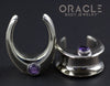 7/8" (22mm) White Brass Saddles with Amethyst