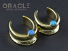 1" (25mm) Brass Saddles with Blue Synthetic Opals