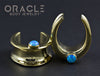1" (25mm) Brass Saddles with Blue Synthetic Opals