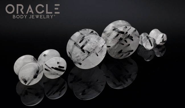 Tourmalated Quartz Double Flare Plugs
