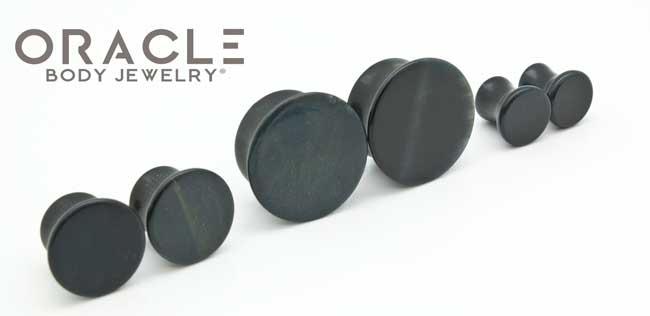 Blue Tiger Eye Mayan Style Flare Plugs