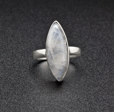 Sterling Silver Moonstone Ring Size 6
