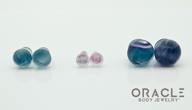 Rainbow Fluorite Single Flare Plugs