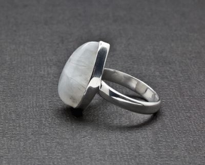 Sterling Silver Moonstone Ring Size 6