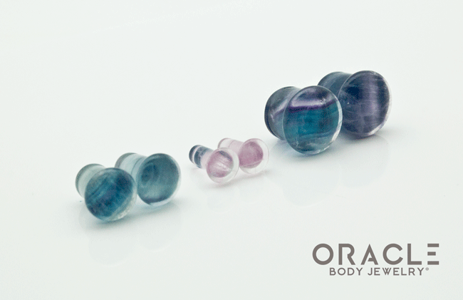 Rainbow Fluorite Single Flare Plugs