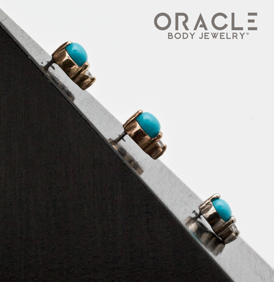 14k Turquoise and Diamond Threadless End