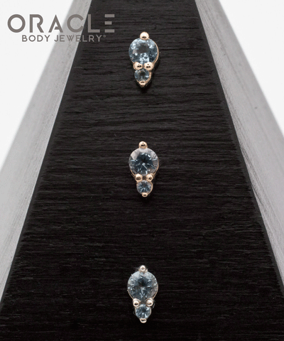 14K Gold Double Aquamarine Threadless End