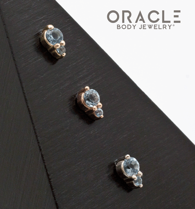 14K Gold Double Aquamarine Threadless End