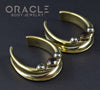 1-1/2" (38mm) Brass Saddles with Faceted Smoky Quartz and Pyrite