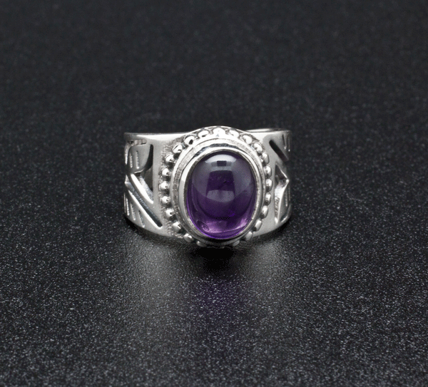 Sterling Silver Amethyst Ring Size 6.5