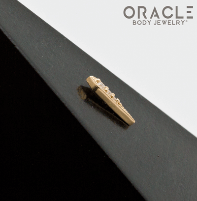 14K Gold Milgrain Cutlass with Diamonds Threadless End