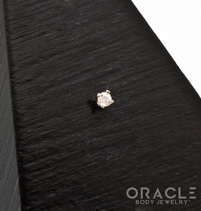 18K Gold 1.5mm Prong Set Diamond Threadless End
