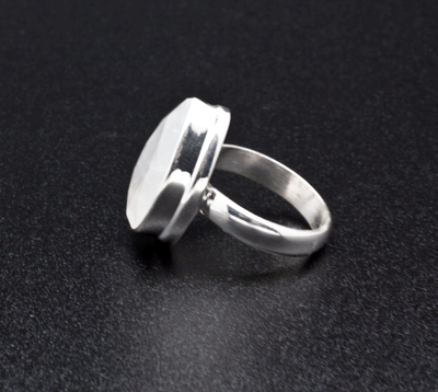 Sterling Silver Moonstone Ring Size 6.5
