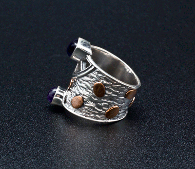 Sterling Silver Amethyst Ring Size 6.5