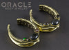 1-1/2" (38mm) Brass Saddles with Rainbow Obsidian and Ethiopian Black Opal