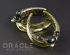 1-1/2" (38mm) Brass Saddles with Rainbow Obsidian and Ethiopian Black Opal