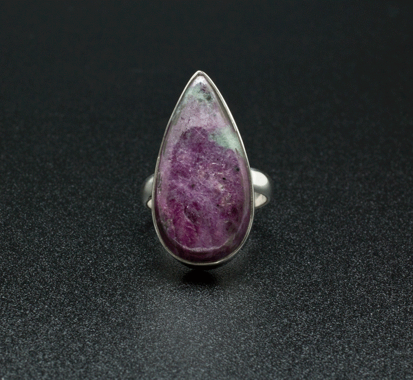 Sterling Silver Ruby In Zoisite Ring Size 7