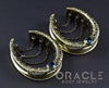 1-1/2" (38mm) Brass Saddles with Chains and Trillion Cut London Blue Topaz