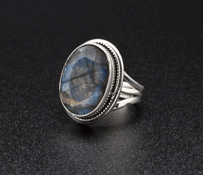 Sterling Silver Labradorite Ring Size 7