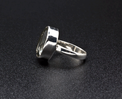 Sterling Silver Green Amethyst Ring Size 7